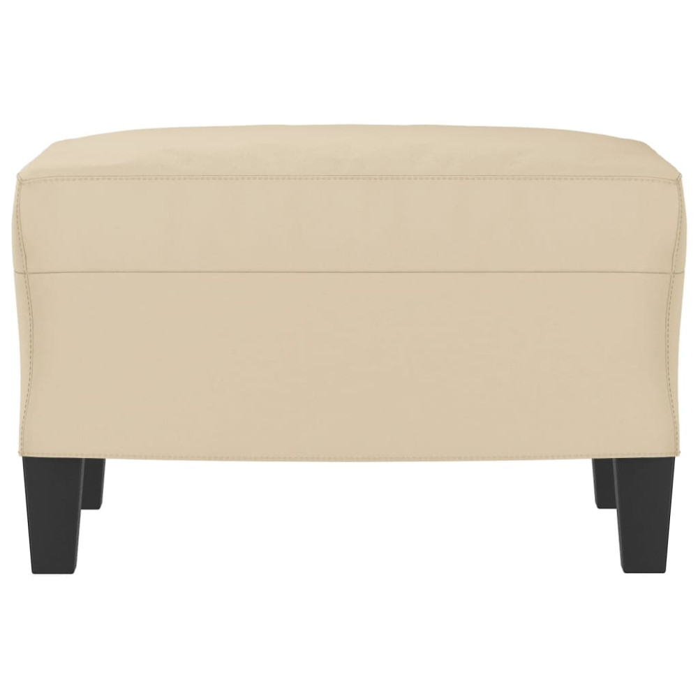 Produktbild för Fotpall Gräddvit 60x50x41 cm mikrofibertyg