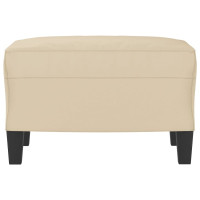Produktbild för Fotpall Gräddvit 60x50x41 cm mikrofibertyg