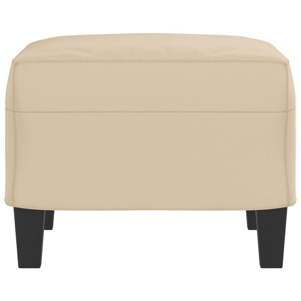 Produktbild för Fotpall Gräddvit 60x50x41 cm mikrofibertyg