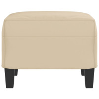 Produktbild för Fotpall Gräddvit 60x50x41 cm mikrofibertyg