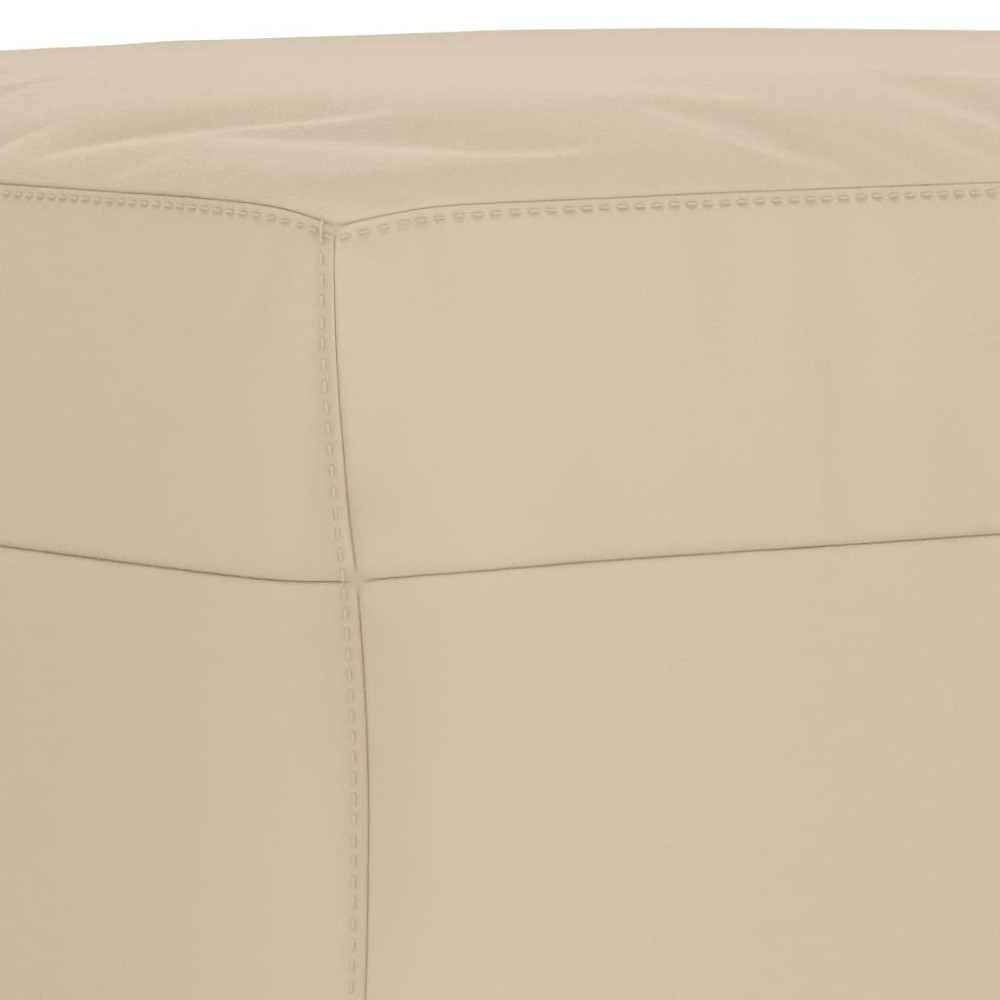 Produktbild för Fotpall Gräddvit 60x50x41 cm mikrofibertyg
