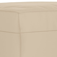 Produktbild för Fotpall Gräddvit 60x50x41 cm mikrofibertyg