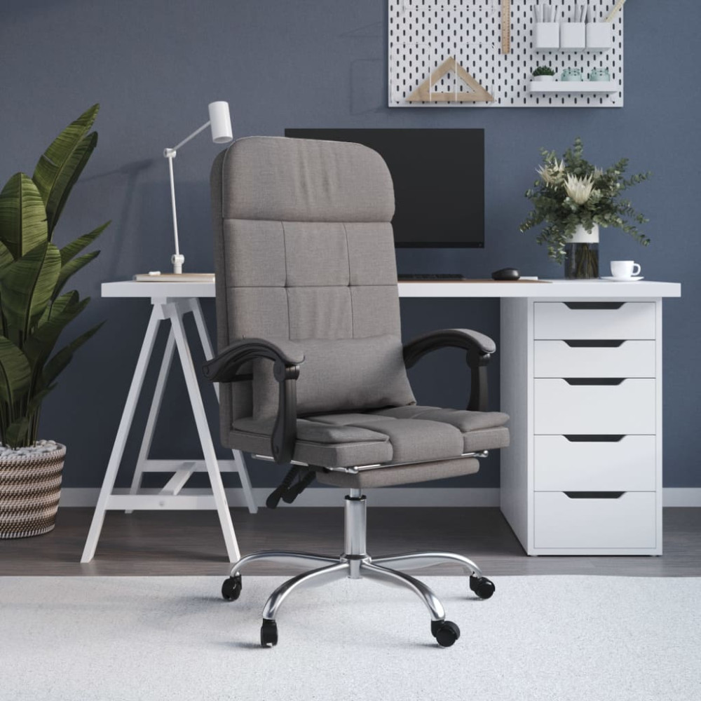Produktbild för Kontorsstol med massage taupe tyg