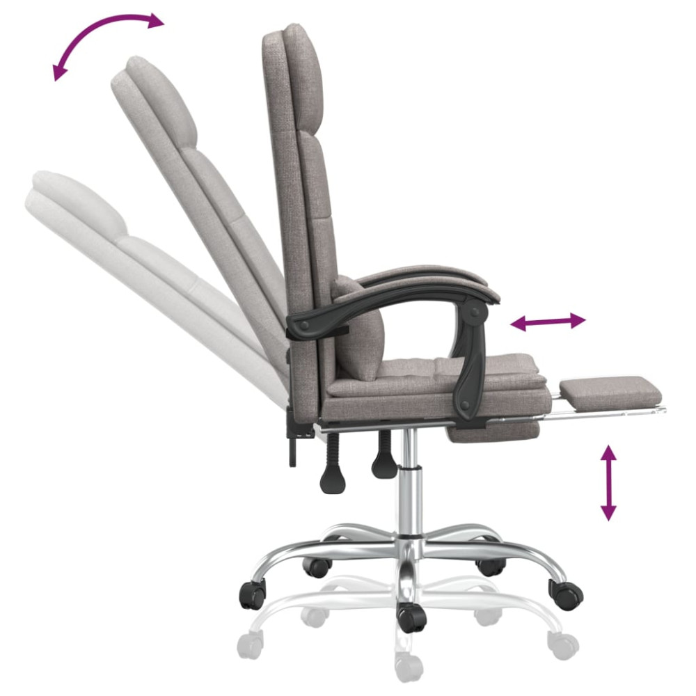 Produktbild för Kontorsstol med massage taupe tyg