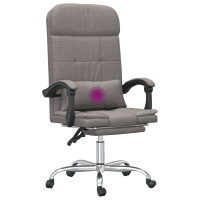 Produktbild för Kontorsstol med massage taupe tyg