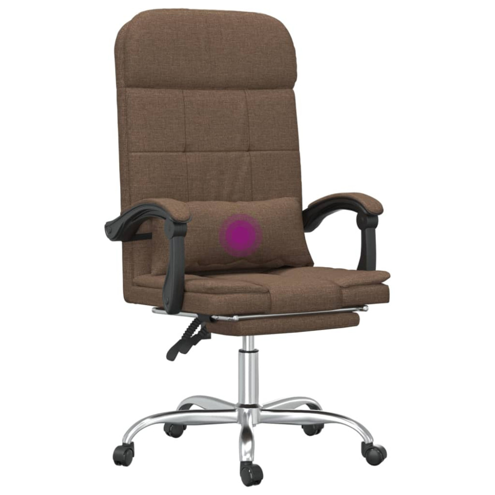 Produktbild för Kontorsstol med massage brun tyg