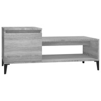 Miniatyr av produktbild för Soffbord grå sonoma 100x50x45 cm konstruerat trä