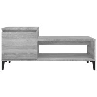 Miniatyr av produktbild för Soffbord grå sonoma 100x50x45 cm konstruerat trä