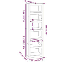 Produktbild för Bokhylla honungsbrun 50x35x183 cm massiv furu