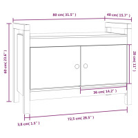 Produktbild för Skobänk 80x40x60 cm massiv furu