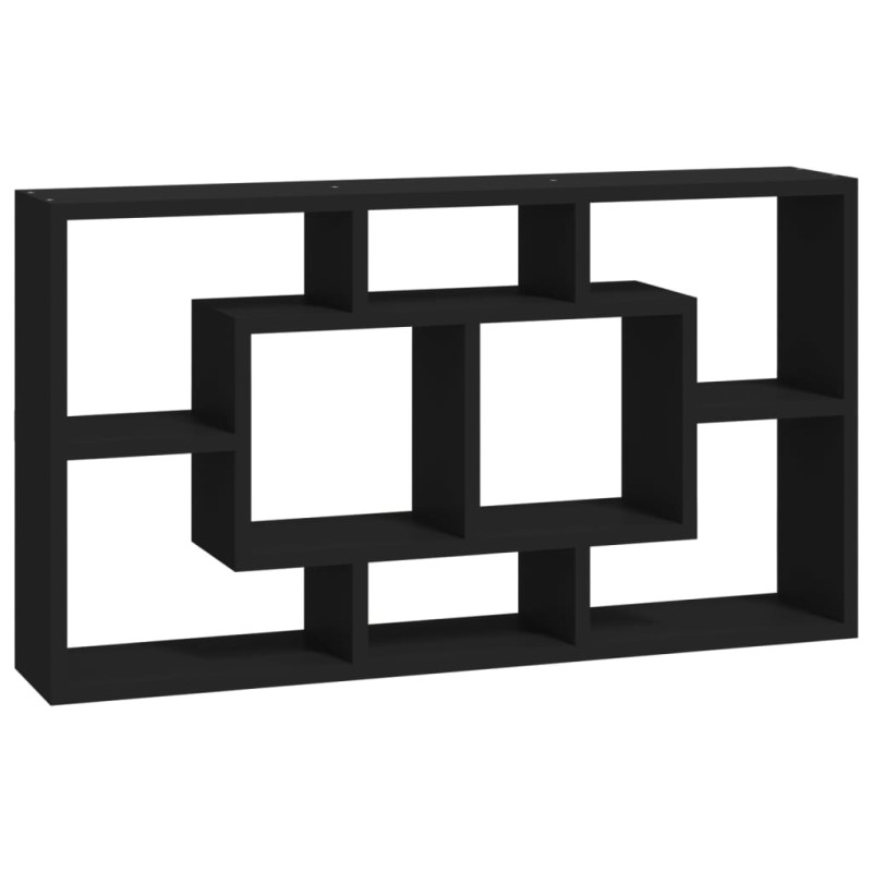 Produktbild för Flytande vägghylla med 8 fack svart