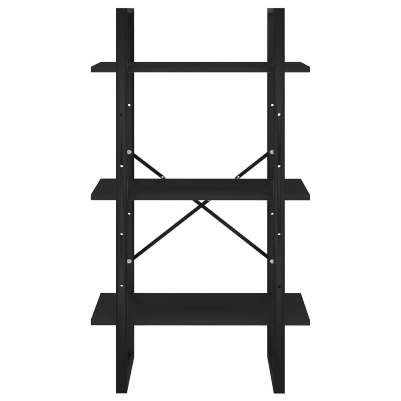Produktbild för Förvaringshylla svart 60x30x105 cm spånskiva