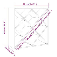 Produktbild för Vinskåp vit 62x25x62 cm massiv furu