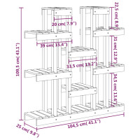 Produktbild för Växtställ 104,5x25x109,5 cm massiv furu