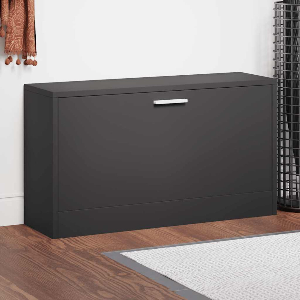 Produktbild för Skobänk svart 80x24x45 cm konstruerat trä