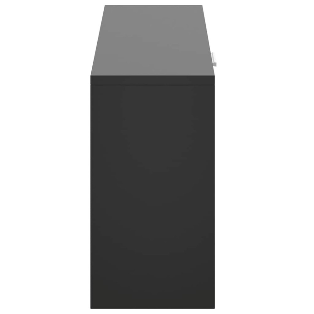 Produktbild för Skobänk svart 80x24x45 cm konstruerat trä