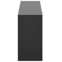 Produktbild för Skobänk svart 80x24x45 cm konstruerat trä