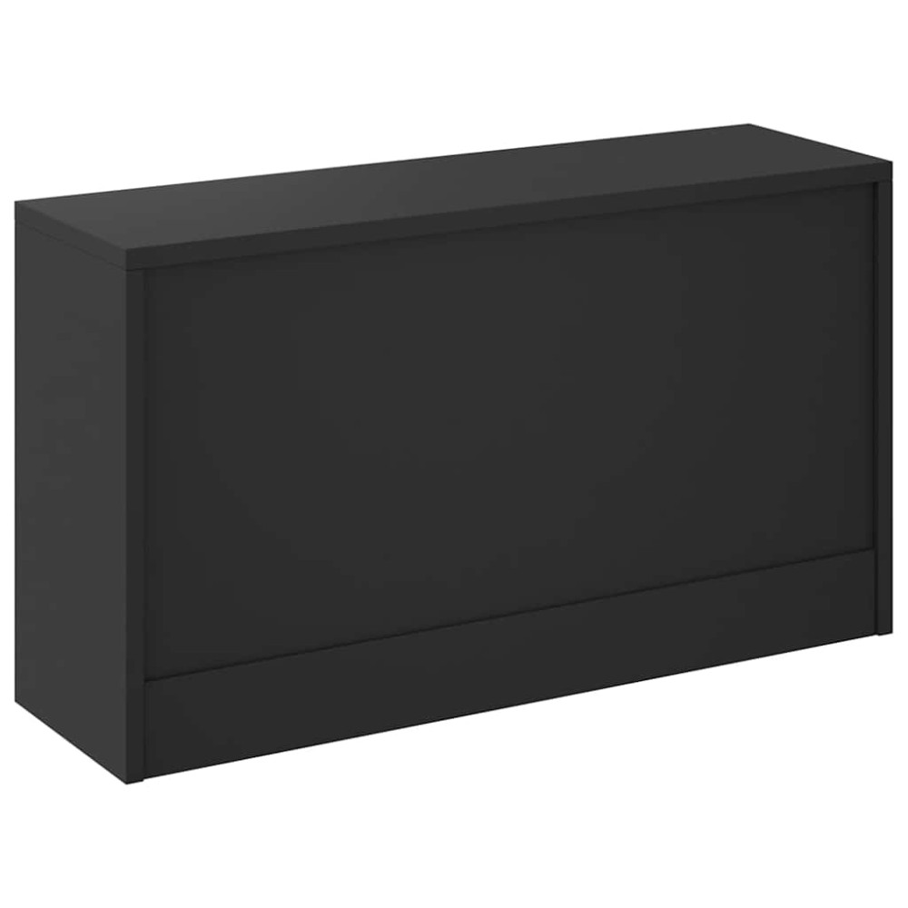 Produktbild för Skobänk svart 80x24x45 cm konstruerat trä