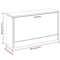 Produktbild för Skobänk betonggrå 80x24x45 cm konstruerat trä