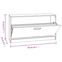 Produktbild för Skobänk vit högglans 80x24x45 cm konstruerat trä