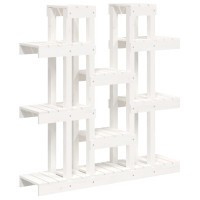 Produktbild för Växtställ vit 104,5x25x109,5 cm massiv furu