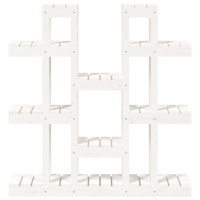 Produktbild för Växtställ vit 104,5x25x109,5 cm massiv furu