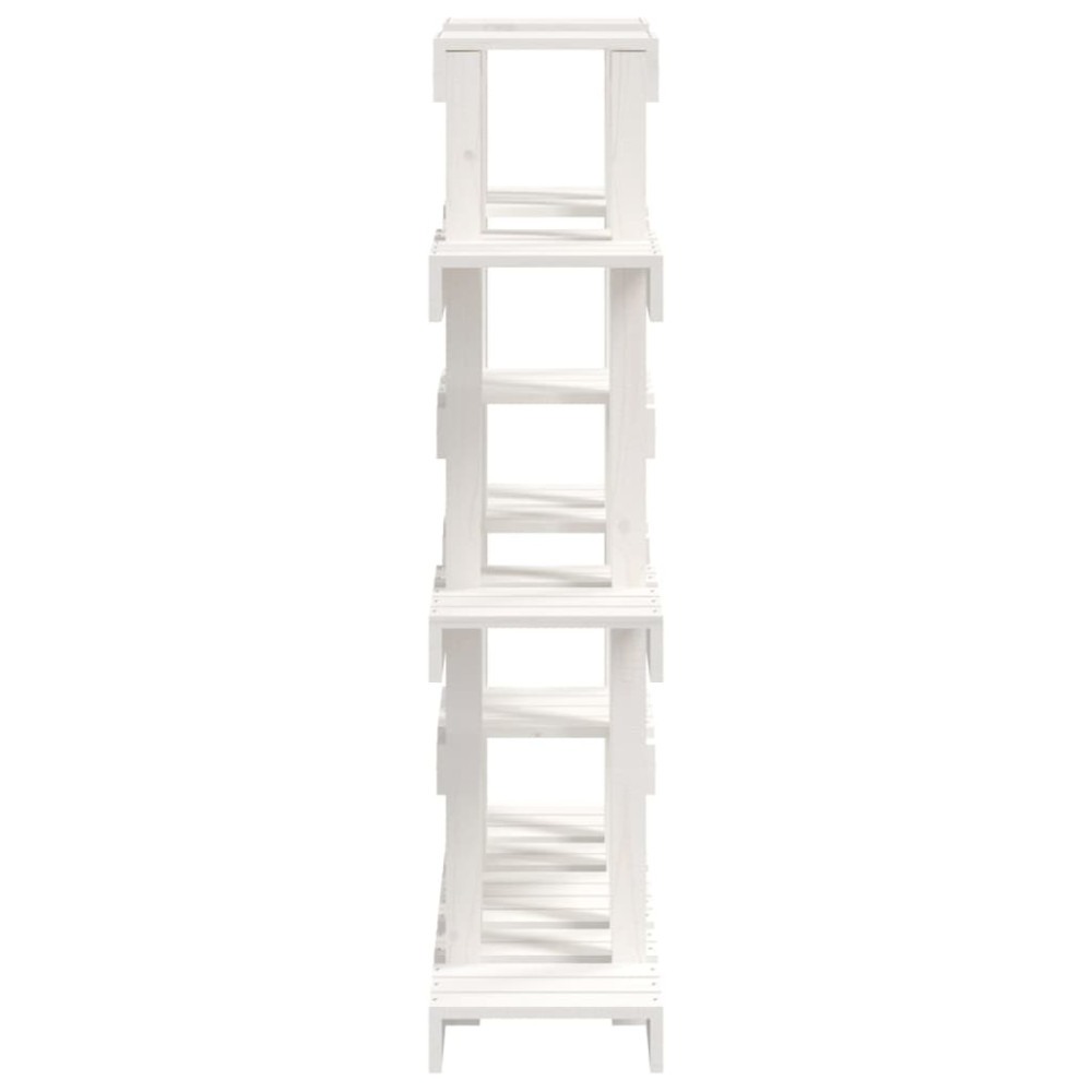 Produktbild för Växtställ vit 104,5x25x109,5 cm massiv furu