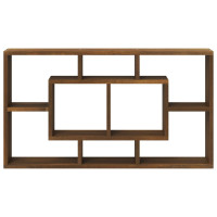Produktbild för Flytande vägghylla med 8 fack brun ek