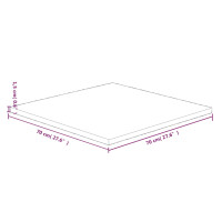 Produktbild för Fyrkantig bordsskiva mörkbrun 70x70x1,5cm behandlad massiv ek