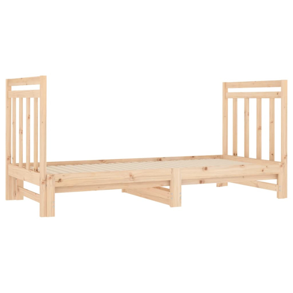 Produktbild för Utdragbar dagbädd 2x(90x190) cm massiv furu