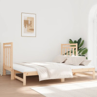 Produktbild för Utdragbar dagbädd 2x(90x190) cm massiv furu