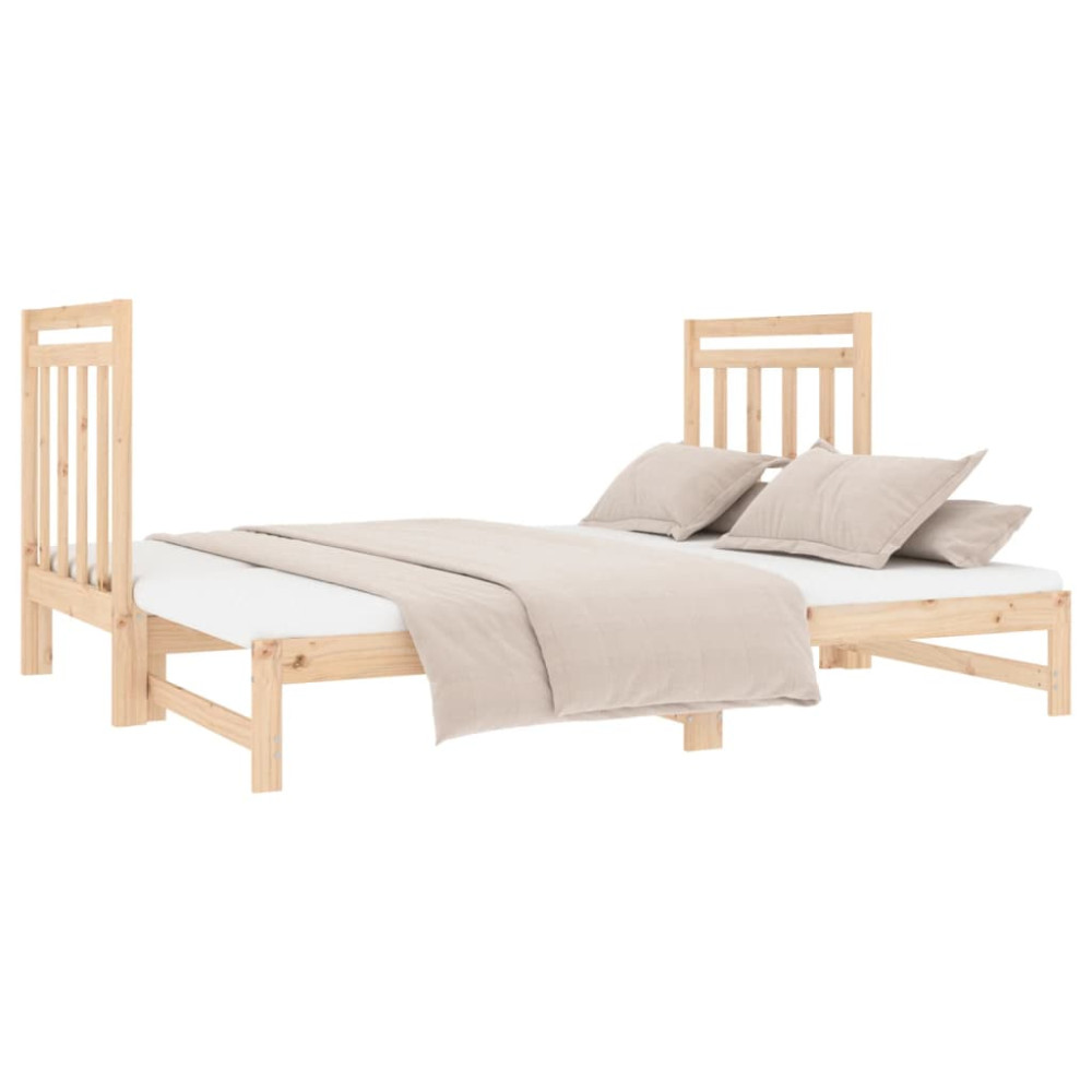 Produktbild för Utdragbar dagbädd 2x(90x190) cm massiv furu