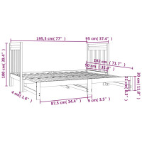 Produktbild för Utdragbar dagbädd 2x(90x190) cm massiv furu