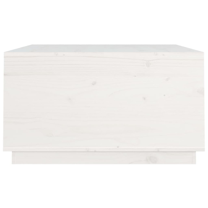 Produktbild för Soffbord vit 80x80x45 cm massiv furu