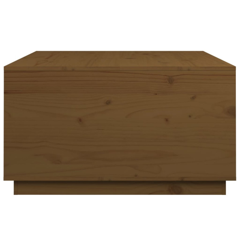 Produktbild för Soffbord honungsbrun 80x80x45 cm massiv furu