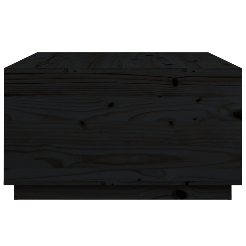 Produktbild för Soffbord svart 80x80x45 cm massiv furu