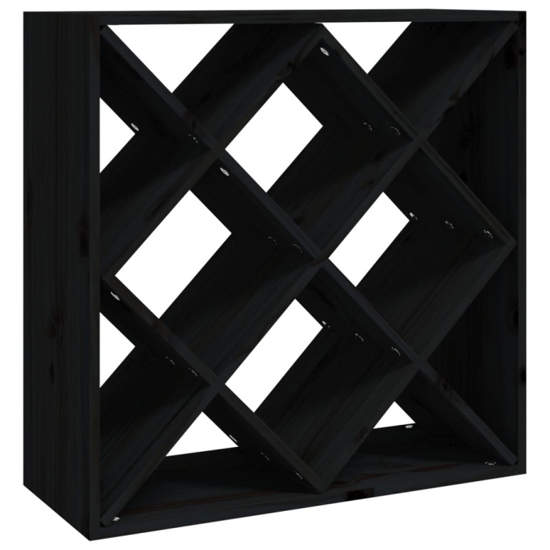 Produktbild för Vinskåp svart 62x25x62 cm massiv furu