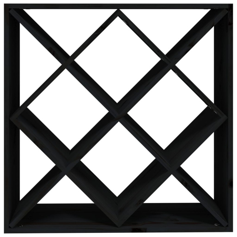 Produktbild för Vinskåp svart 62x25x62 cm massiv furu