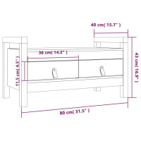 Produktbild för Skobänk svart 80x40x43 cm massiv furu