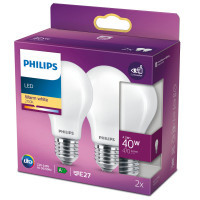 Philips 2-pack LED E27 Normal 40W Fros