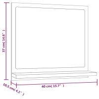 Produktbild för Badrumsspegel grå sonoma 40x10,5x37 cm konstruerat trä