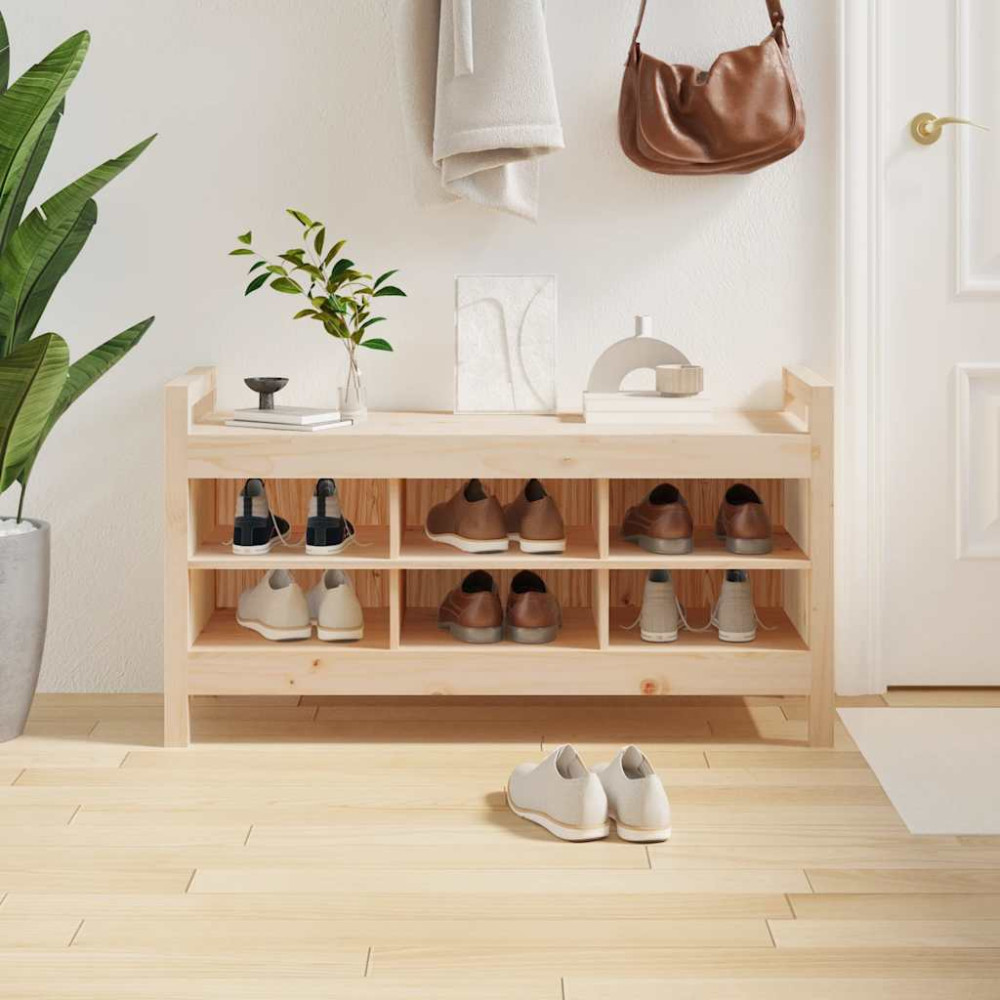 Produktbild för Skobänk 110x40x60 cm massiv furu