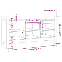 Produktbild för Skobänk 110x40x60 cm massiv furu