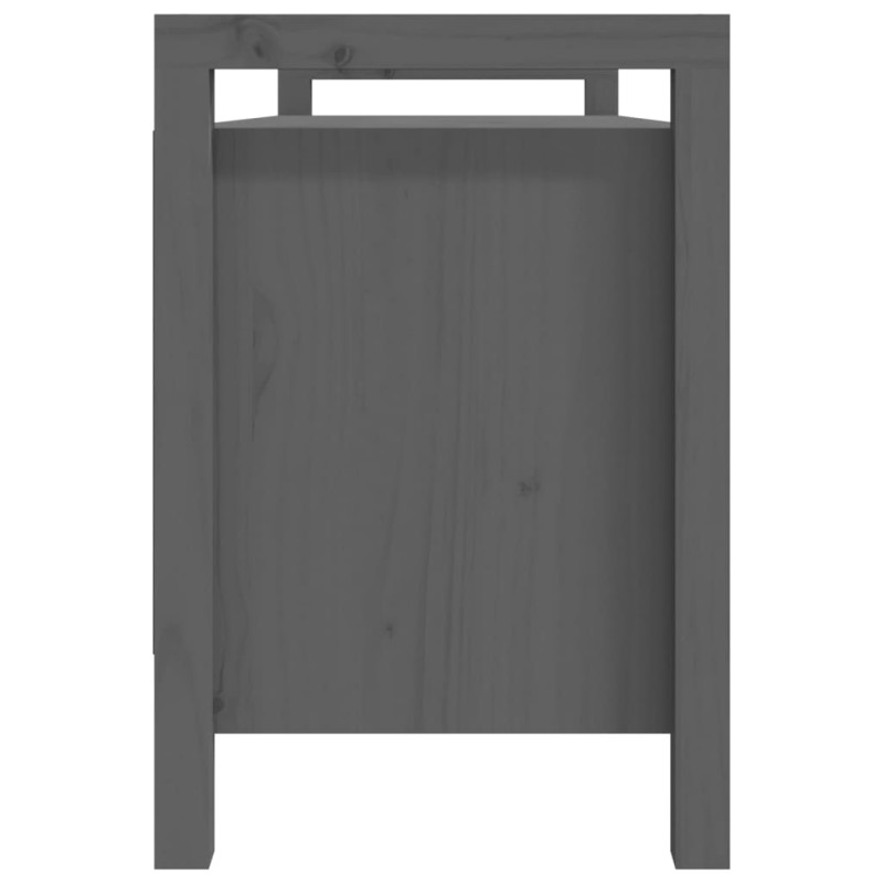 Produktbild för Skobänk grå 110x40x60 cm massiv furu