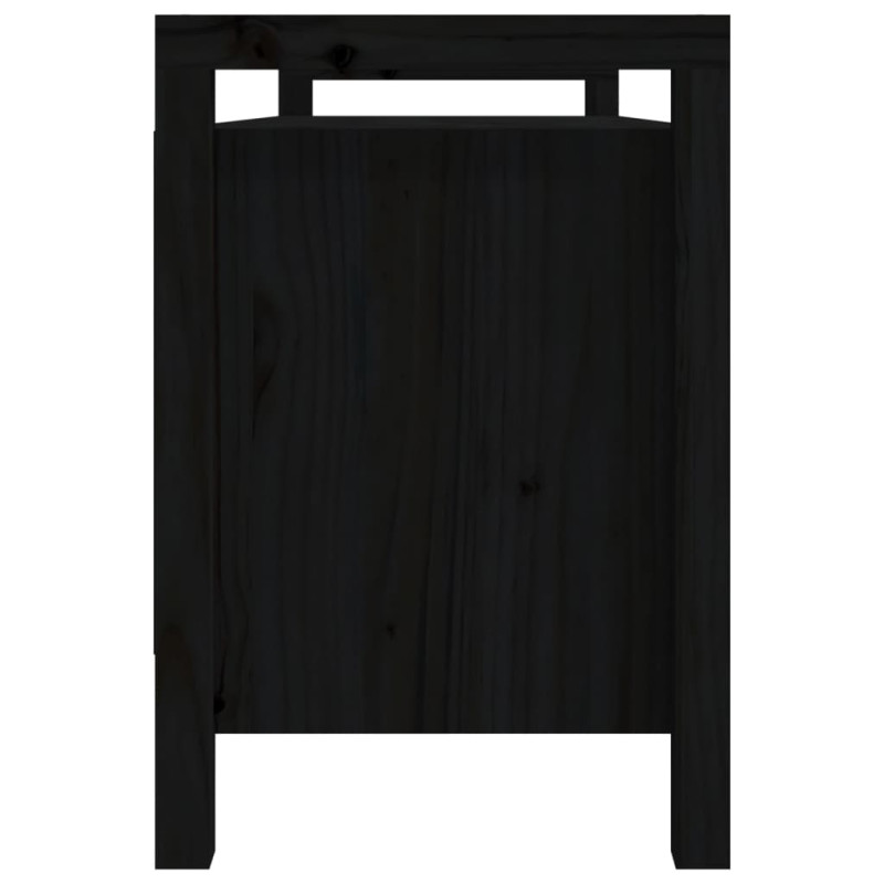Produktbild för Skobänk svart 110x40x60 cm massiv furu