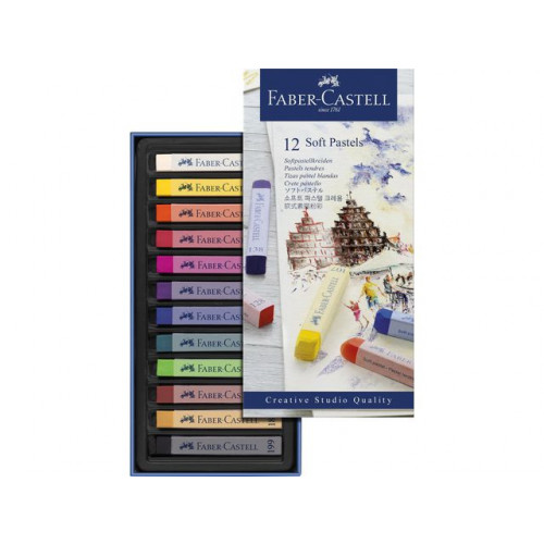 FABER-CASTELL Studio Pastellkrita mjuk 12 färger