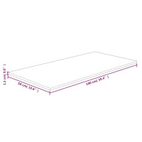 Produktbild för Bänkskiva badrum mörkbrun 100x50x1,5cm behandlat massivt trä