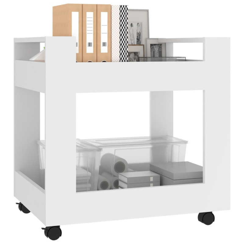 Produktbild för Skrivbordsvagn vit 60x45x60 cm konstruerat trä