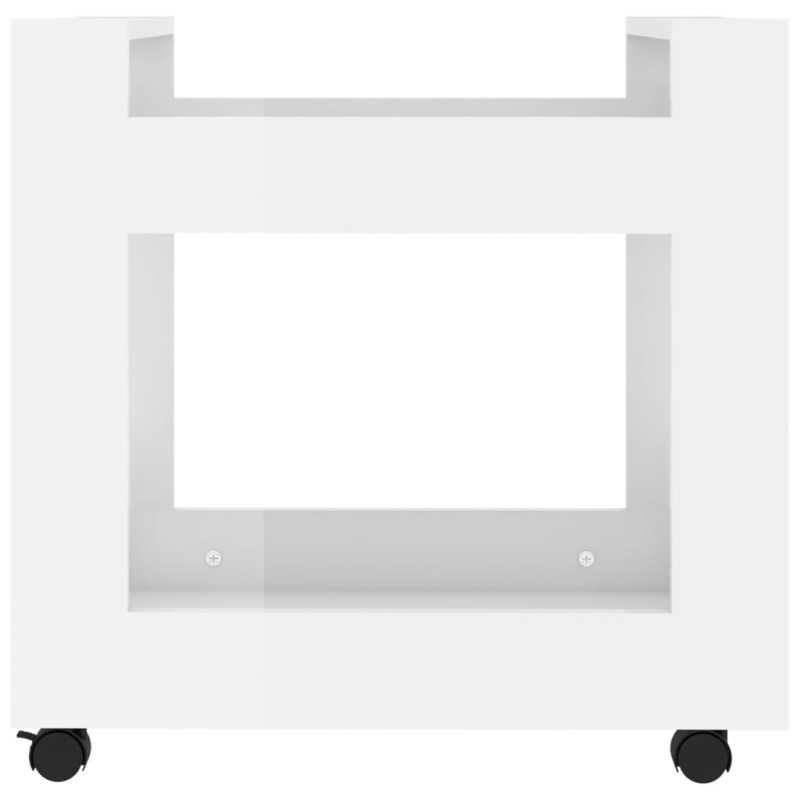 Produktbild för Skrivbordsvagn högglans vit 60x45x60 cm konstruerat trä