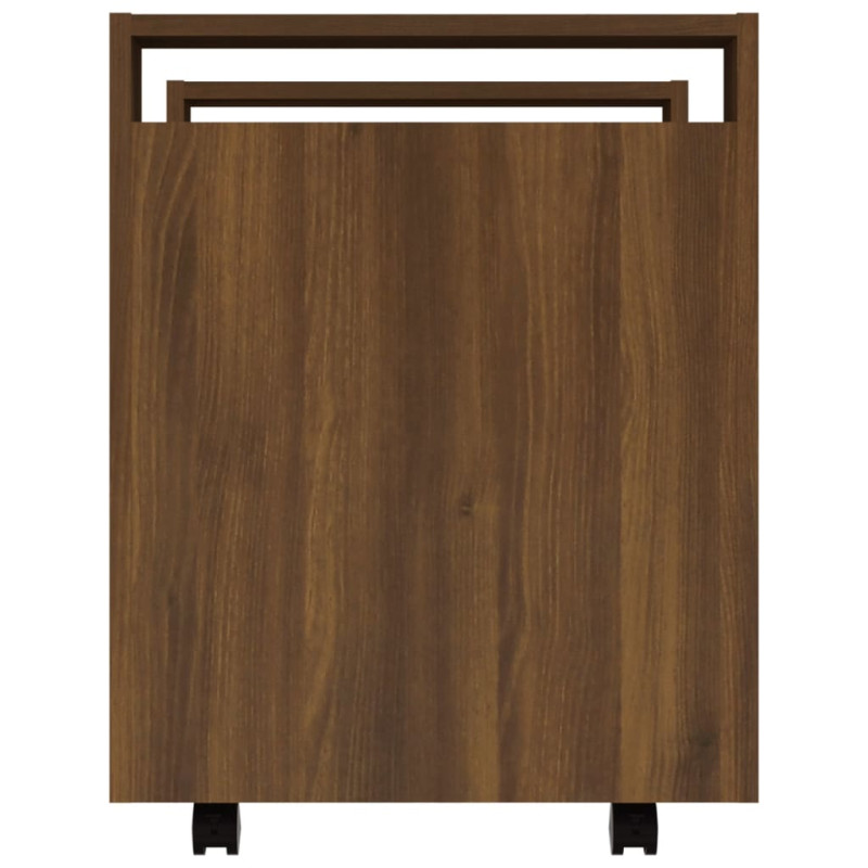 Produktbild för Skrivbordsvagn brun ek 60x45x60 cm konstruerat trä